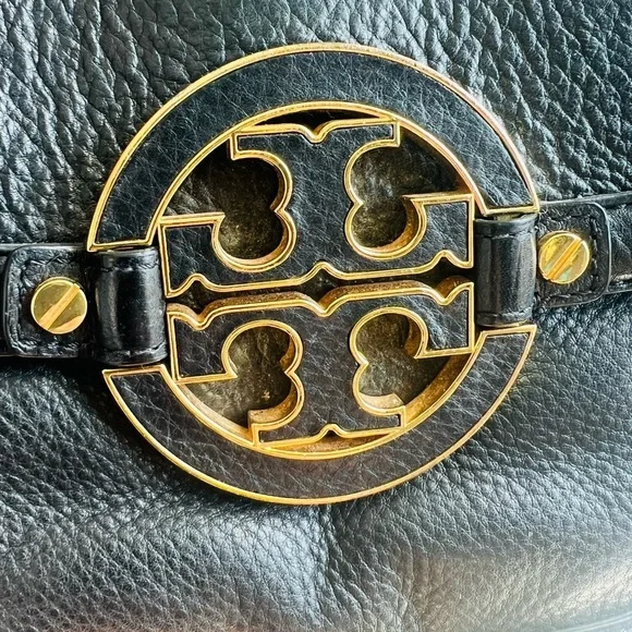 Tory Burch Amanda Black Leather Hobo Tote Bag Convertible Shoulder Crossbody - Picture 5 of 10